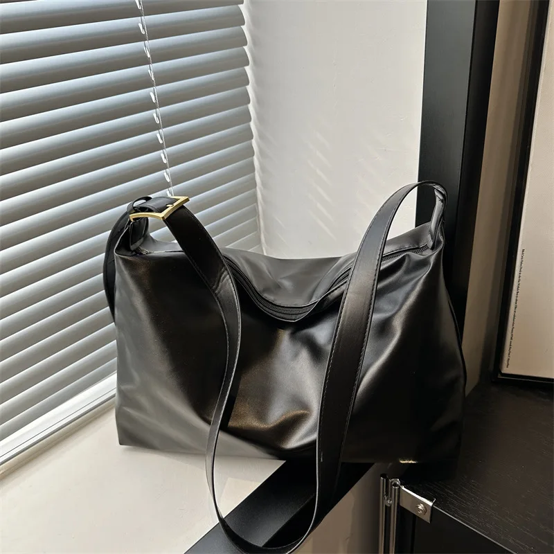 Korean Style Large Capacity Single Shoulder Bag for Women 2025 New Commuter Tote Bag Autumn Winter Retro Soft Leather Underar...