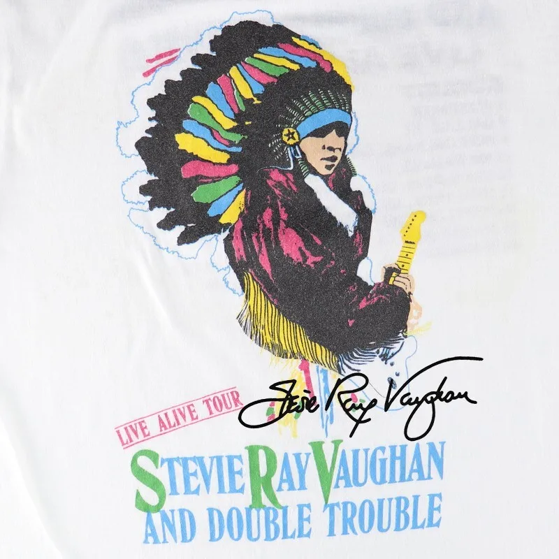 Vintage Stevie Ray Vaughan Live Alive Tour coton blanc toutes tailles chemise KN185