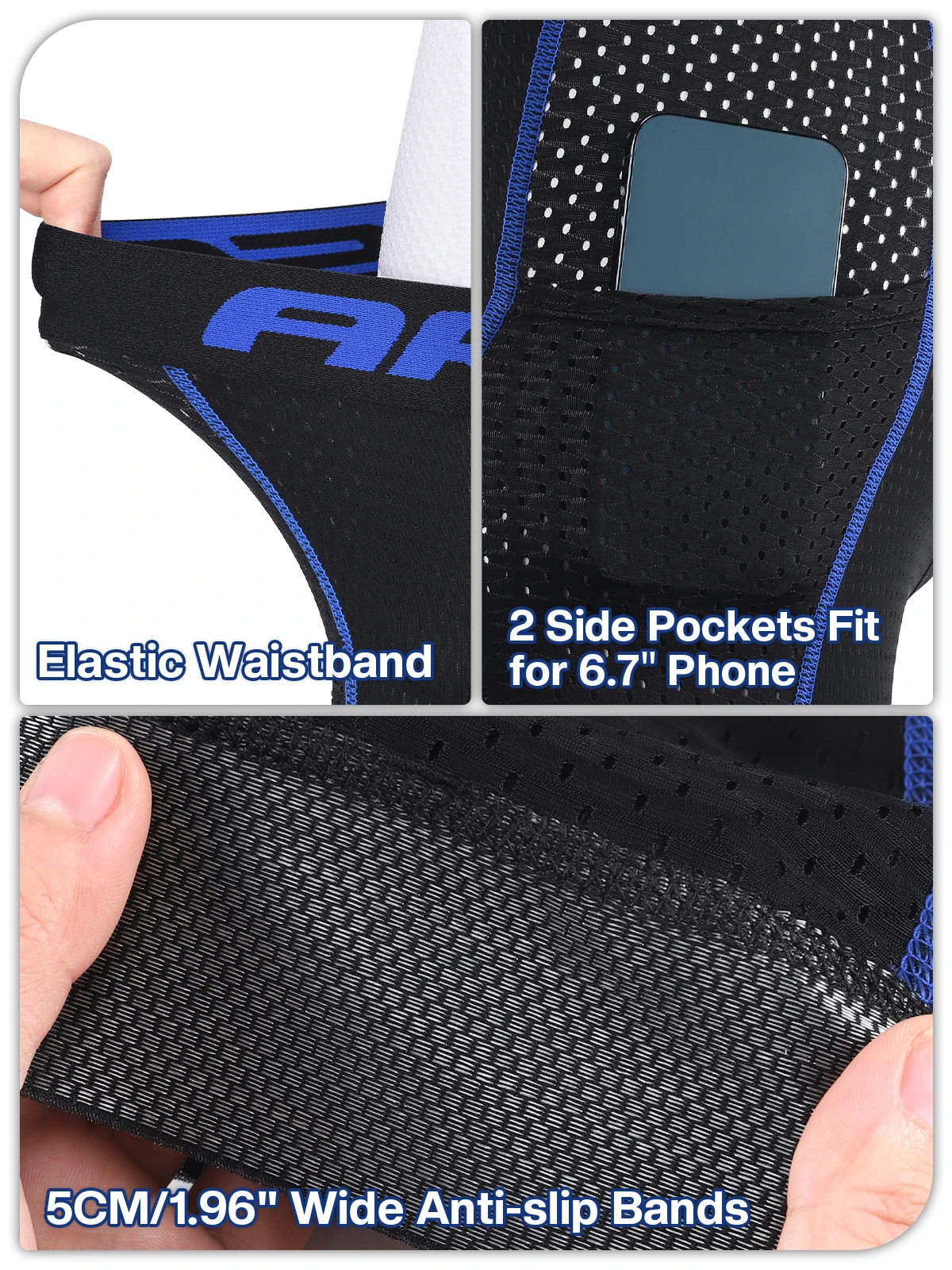 ARSUXEO Cycling Underwear Men With Pockets 4D Padded Bike Shorts Bicycle Biking Cycling Shorts 005G