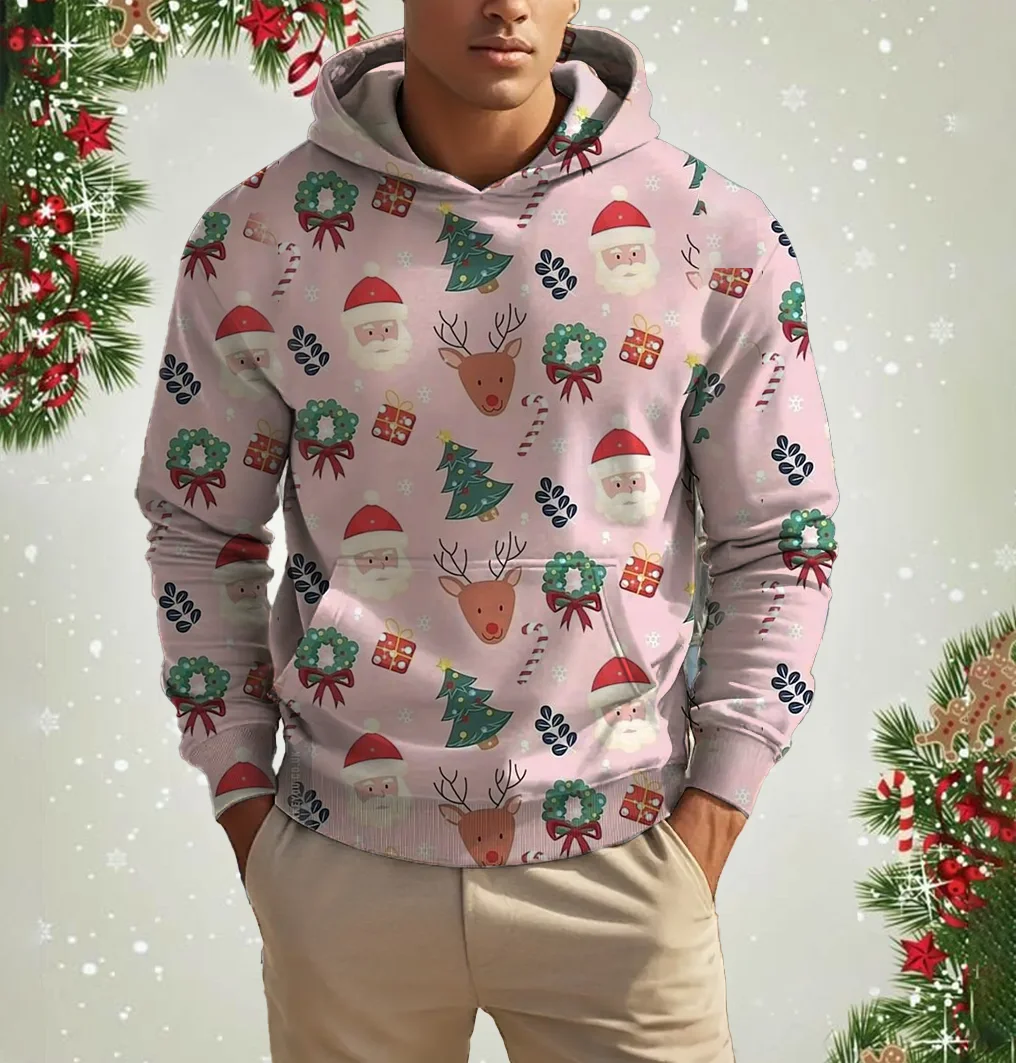 

2024 Comfortable Men's 3D Printed Christmas Bell Print Men's And Women's Hoodies Casual Fashion Men's Hoodies Street Men's Tops