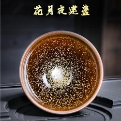 Chai Shaojian Famous Hand made Flower Moon Night Tea Cup Ceramic Chinese Vintage Large Capacity Single Master Cup