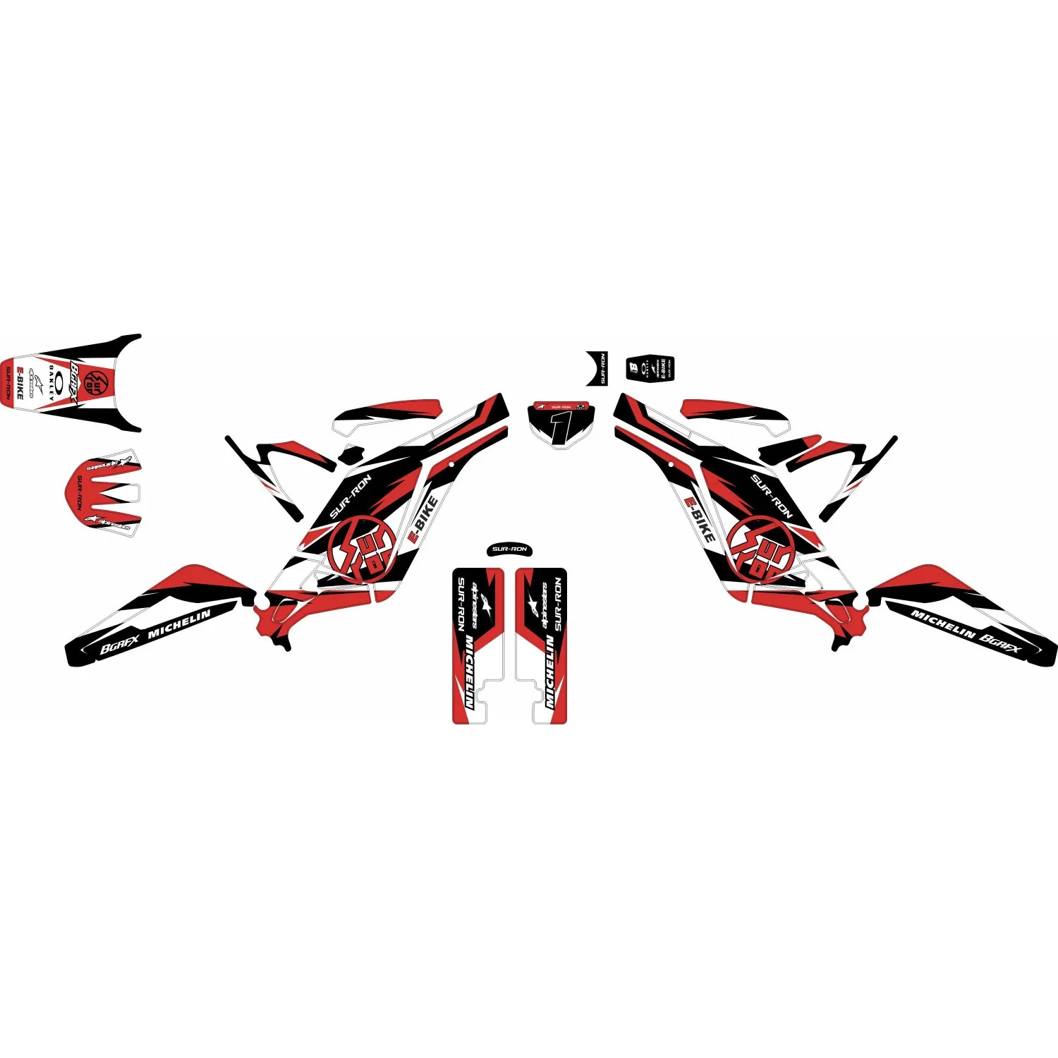 Motorcycle Body Fairing Sticker Decal Protective  eBike eMoto Full Graphic Kit For Surron Light Bee X  Design -24