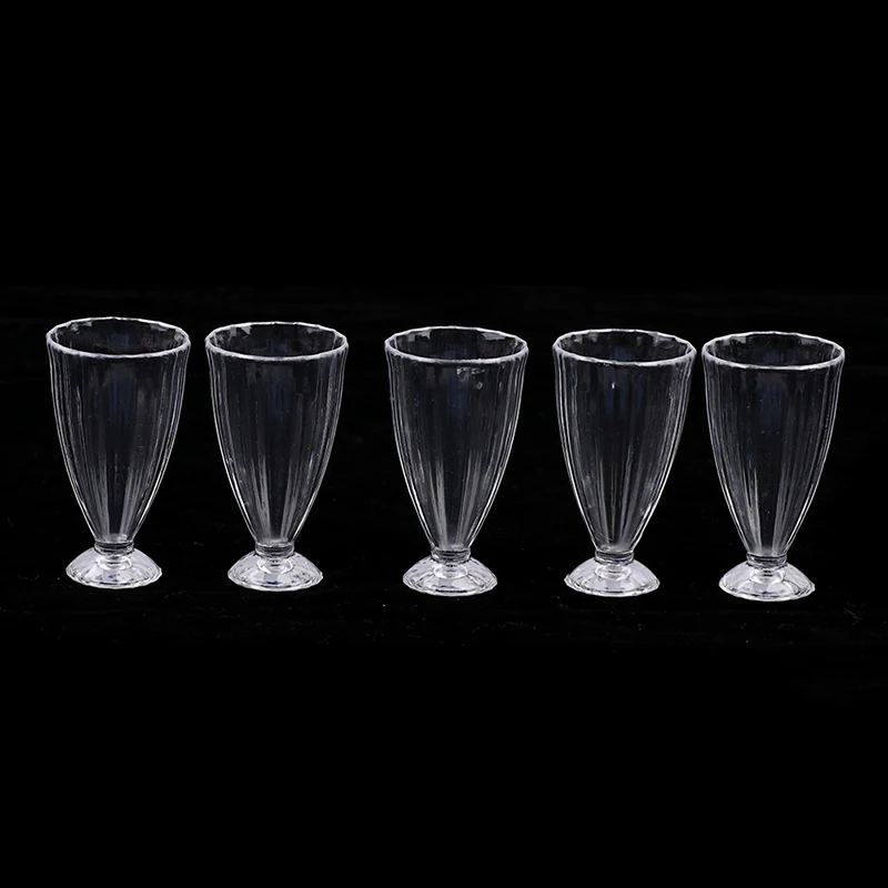 4/5/6/10/12Pcs 1/12 Dollhouse Miniature Wine Glass Mini Goblet Cup Toy Drink Cup coffee cups for Doll House Accessories