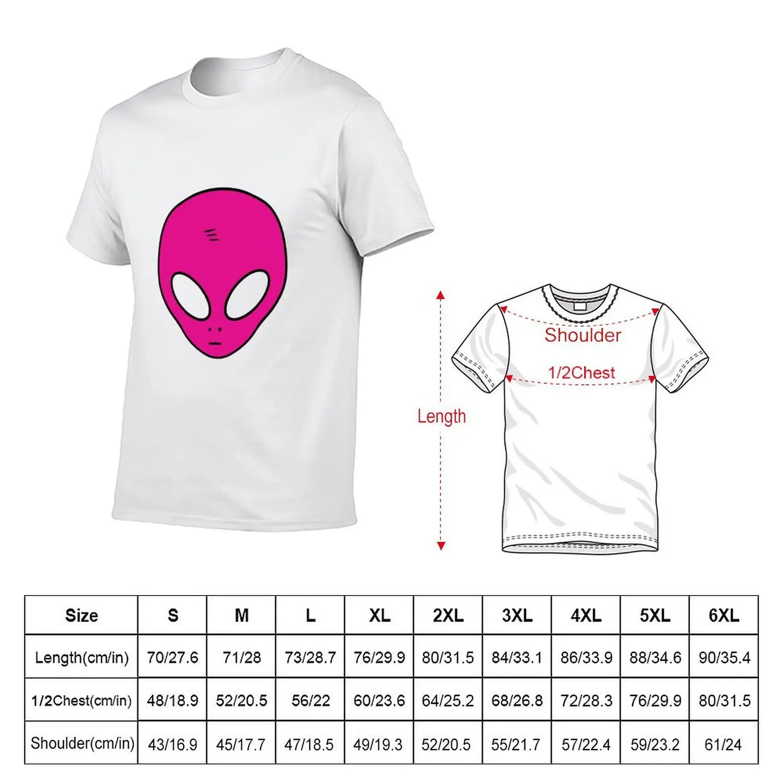 Pink Alien T-Shirt Christmas Casual Short Sleeve Top(4XL 5XL 6XL No Shipping)