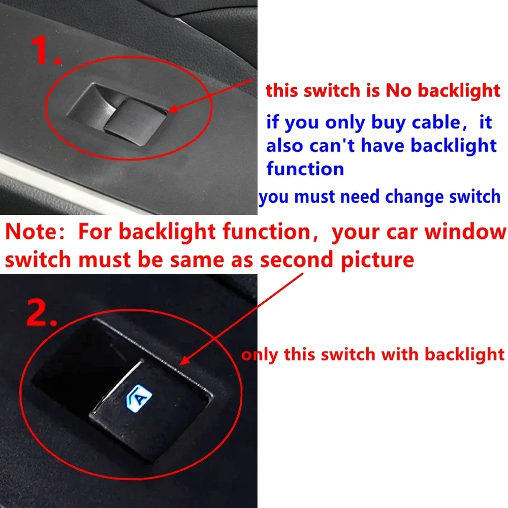 For Toyota RAV4 RAV 4 Corolla CHR Avalon Levin LED Power Auto Single Window Switch With Cable Backlight