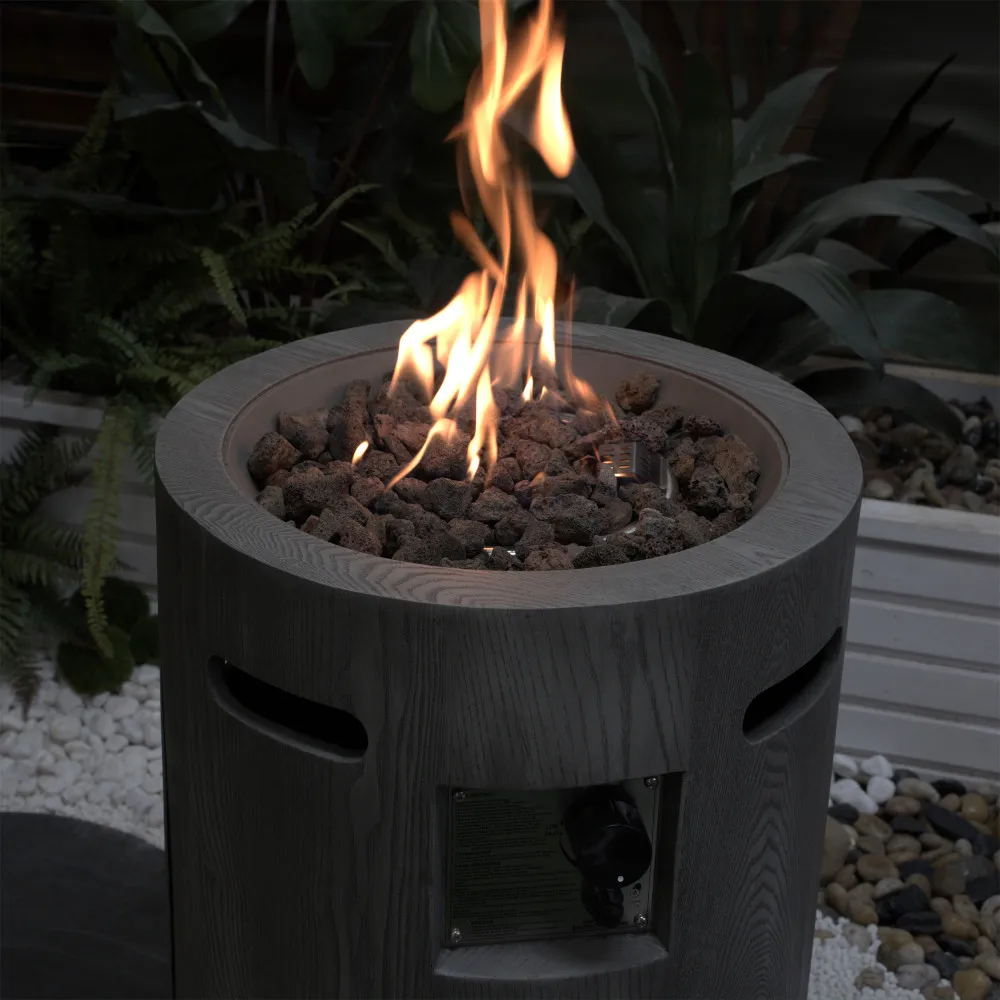 32000 BTU, CSA Certification Diameter 20 Inch Round Outdoor Gas Fire Pit,Contain 2.5kg Lava Stone And Rainproof Cover,Magnesium