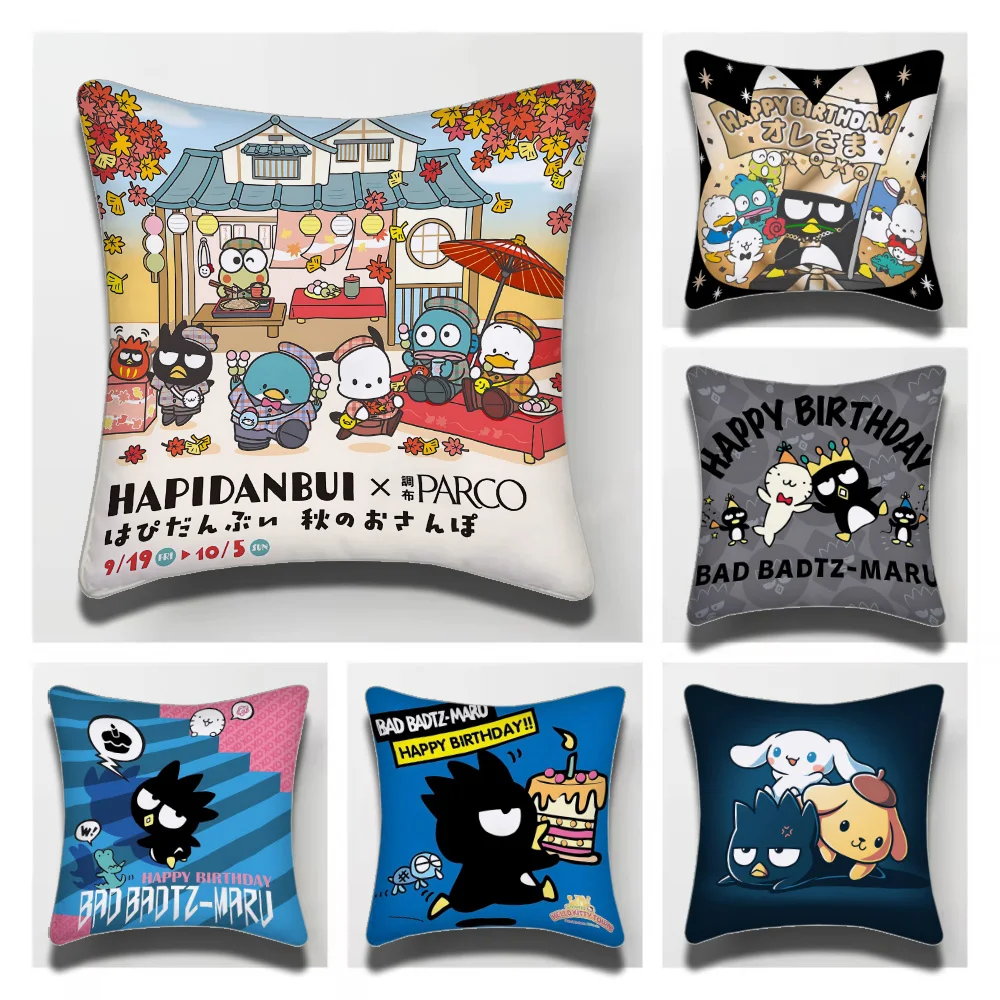 Sanrio BadBadtz-maru Anime  Personalized Pillow Cover Kids Bedroom Wild Party Decor Pillowcase kid Birthday shower Gift