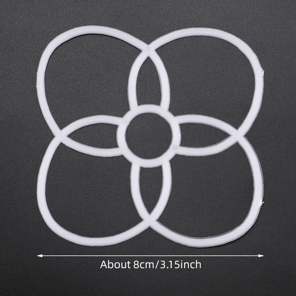 100pc White Plastic Flower-Shaped Weaving Mesh Sheet, DIY Knitting Craft Floral Pattern, Ideal for DIY Weaving Yarn & Ribbon Bag - view 4