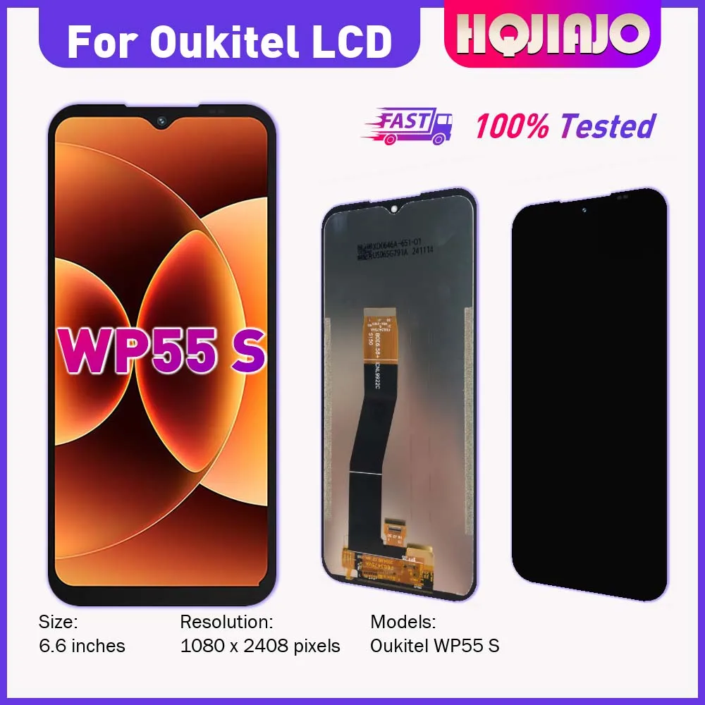 6.6'' LCD For Oukitel WP55 S wp55 s No Frame Display Touch Screen Digitizer Assembly Replacement repair 100% Tested