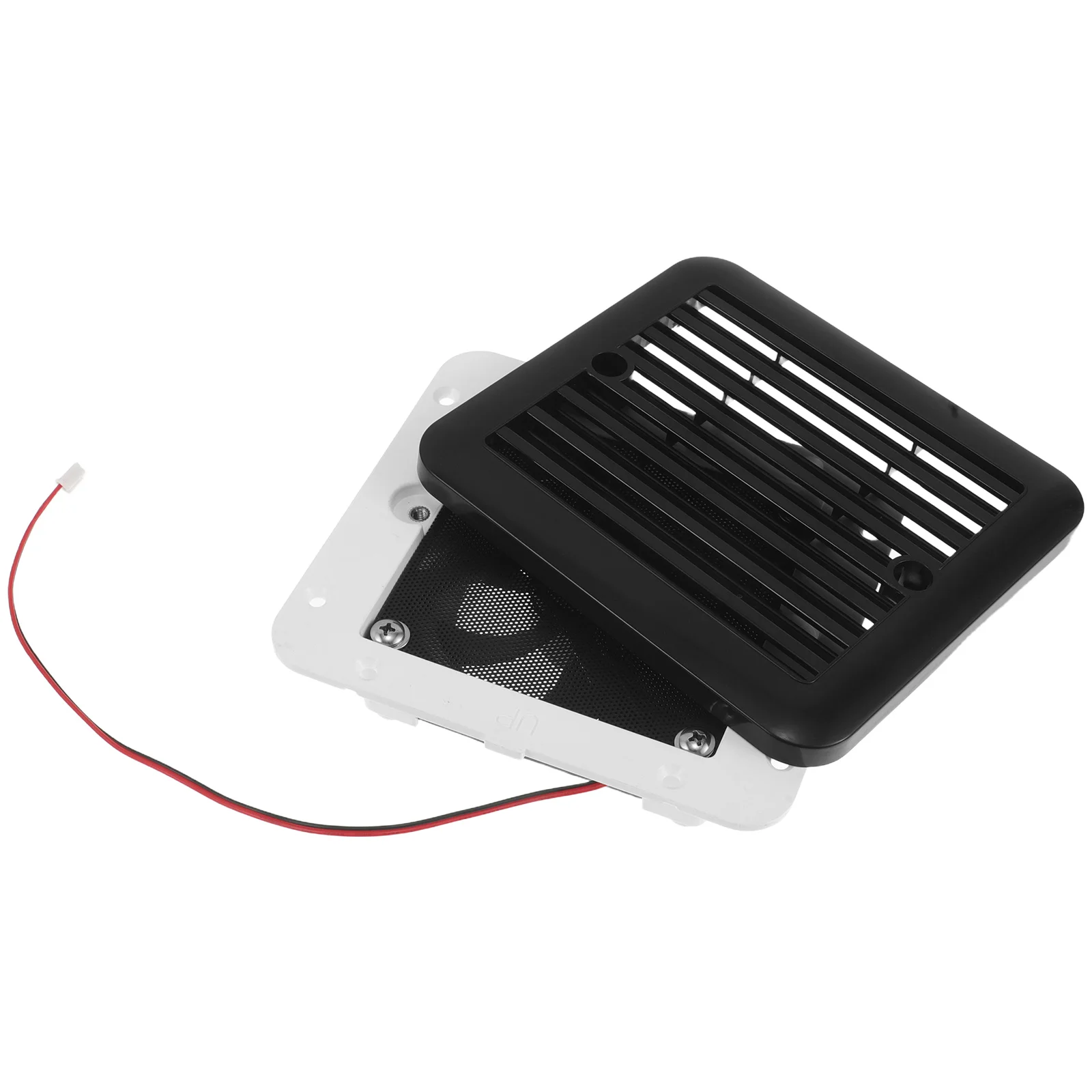 

RV Cooling Exhaust Fan Side Mount Vent Black Refrigerator Replacement Powerful Airflow Durable Materials Portable Design