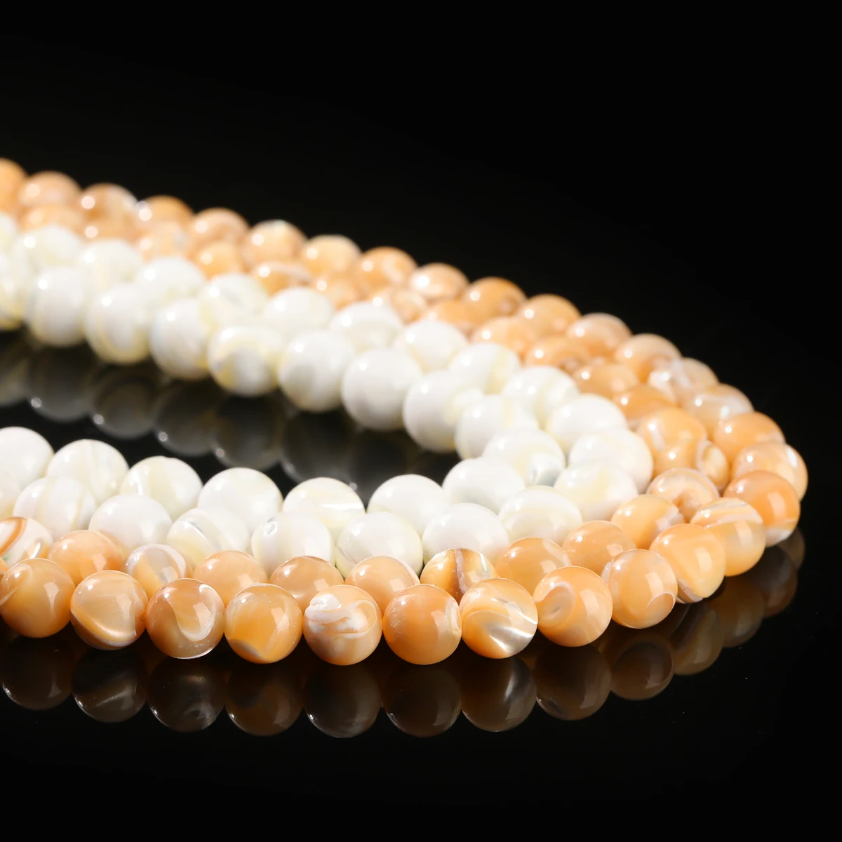 

Natural White Coffee Tridacna Shell Beads Mother of Pearl Round Loose Spacer Bead for Jewelry Making DIY Necklace Bracelets