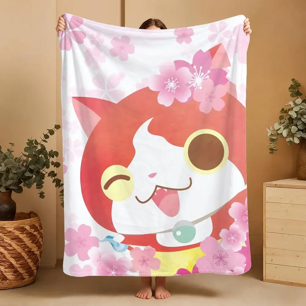 Animation Yo-kai Watch Throw Plush Flannel Throw Blanket | Pet Cover for Dog Cat, Sofa Bed Travel Picnic Home Textile Decor