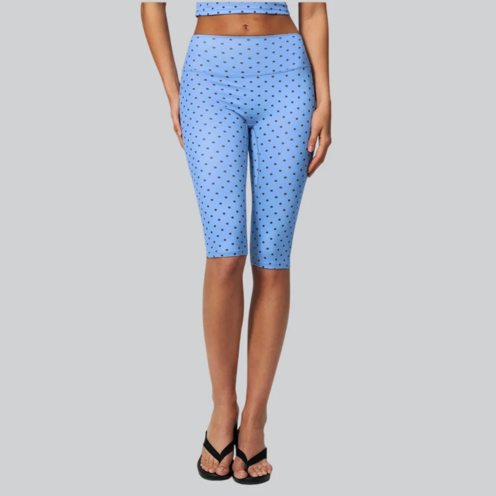 New Yoga Capri Pants Women Wave Point High Waist Fitness Pants Cycling Outdoor Leisure Sports Pants Quick Drying  Sport Leggings