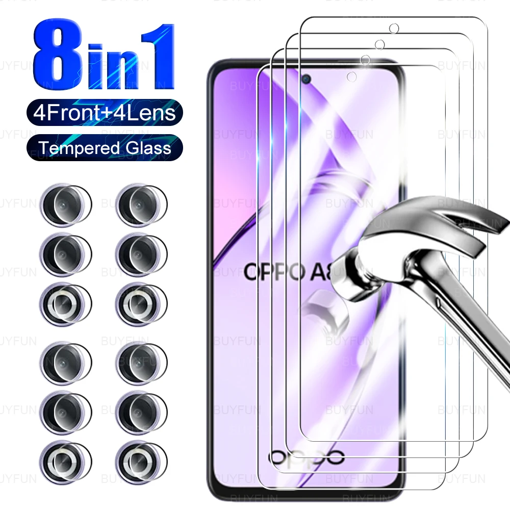 8in1 Tempered Glass For Oppo A80 5G 2024 Camera Protector 6.67 inches Case Opo appo A 80 80A OppoA80 CPH2639 Clear Lens Cover