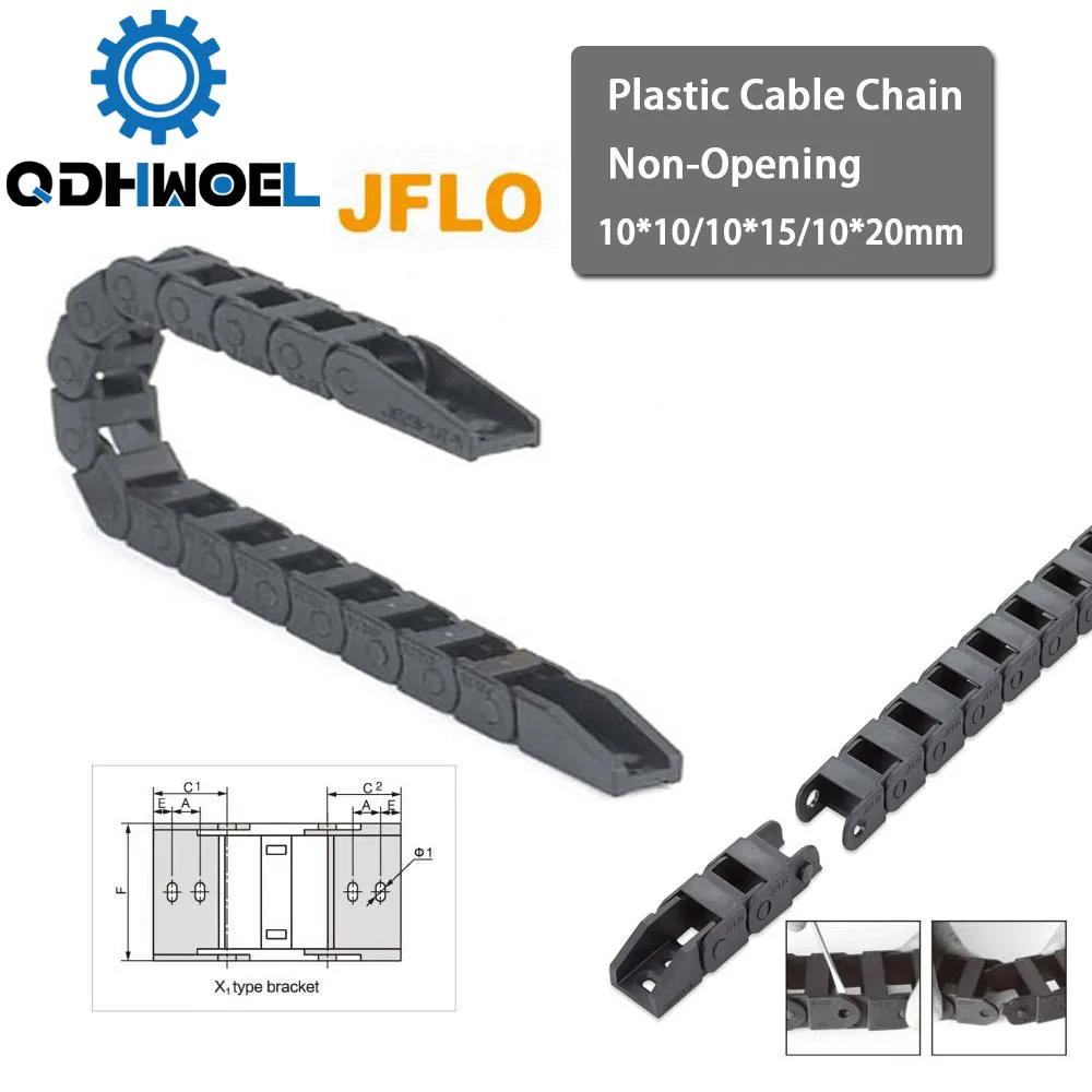 

QDHWOEL Plastic Cable Chain 10*10 10*15 10*20 mm 1M Non Snap-Open Plastic Towline Transmission Drag Chain Machine