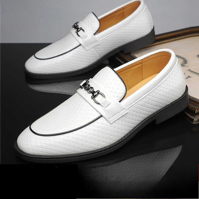 

patent leather shoes man formal loafers designer white wedding dress business shoes man loafer masculino