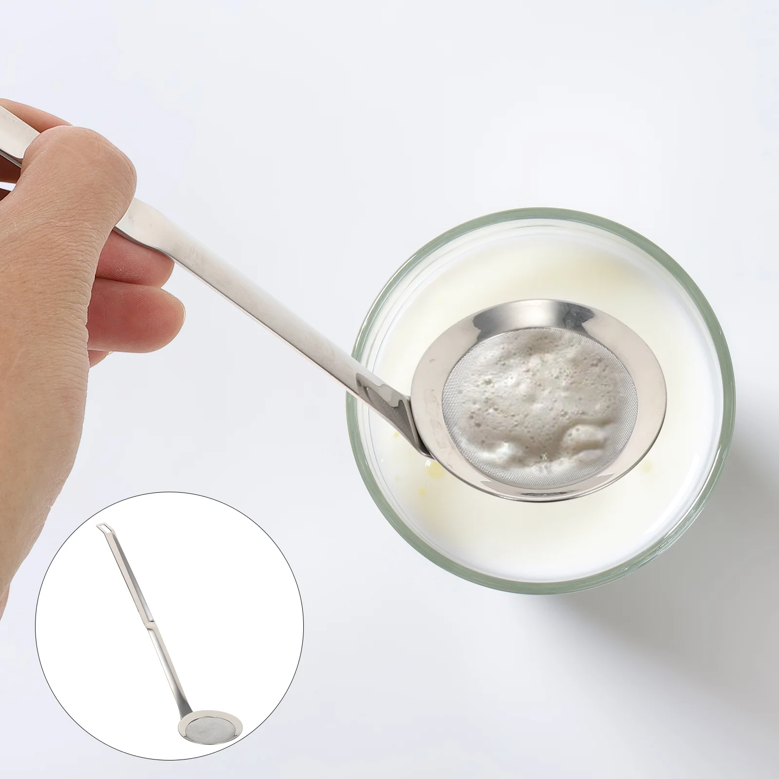 

1Pcs Stainless Steel Kitchen Strainer Colander Ergonomic Handle Multifunctional Filtering Spoon for Noodles Vegetables Home