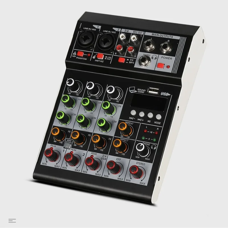 

Four-way small mixer, computer recording studio, small tuner, built-in DSP effect performance, Bluetooth connection