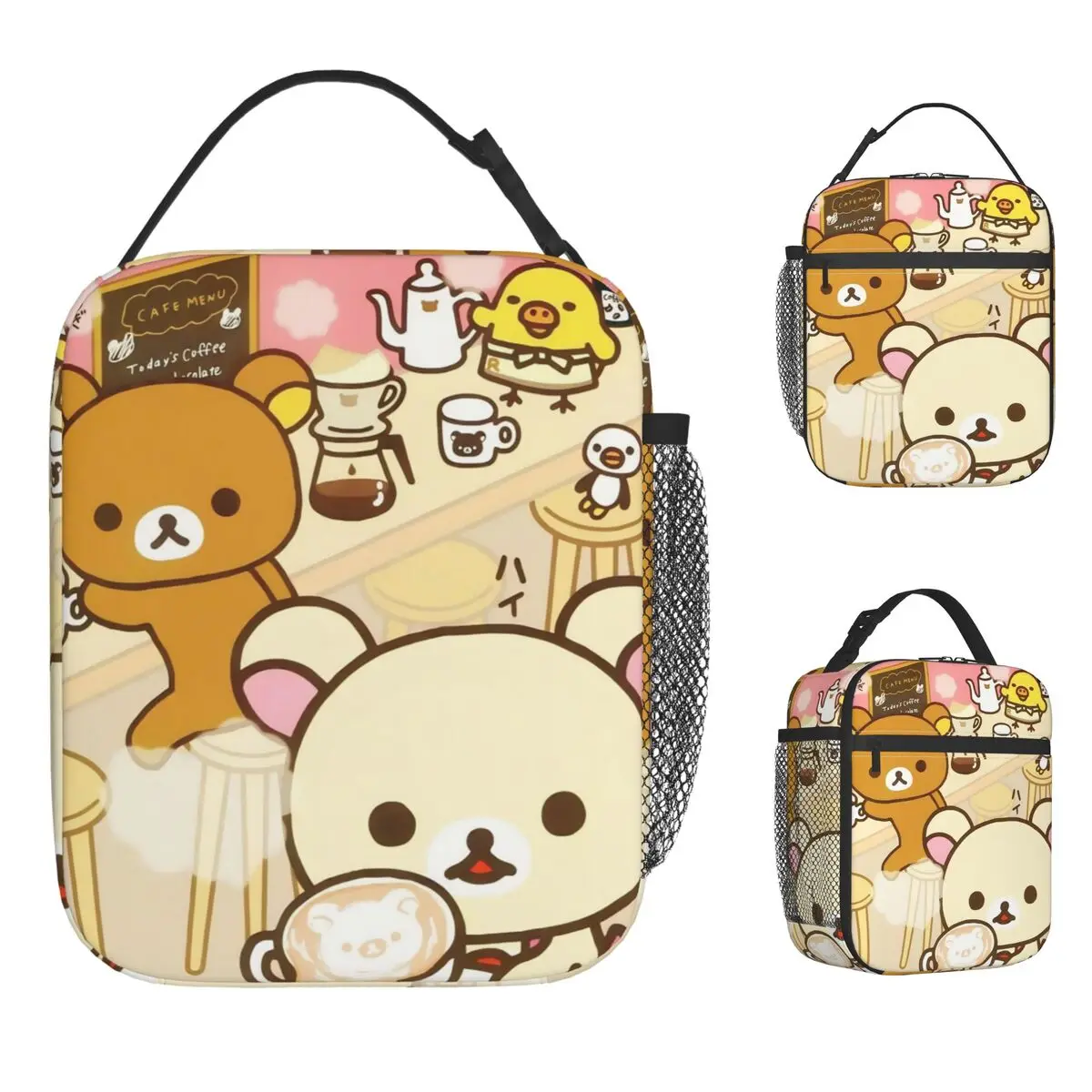Rilakkuma Korilakkumas Lunch Bag Cute Lunch Box For Child Travel Portable Cooler Bag Oxford Print Thermal Lunch Bags