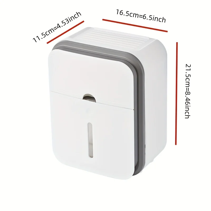Waterproof Wall Mounted Toilet Paper Holder High Capacity Dust-Proof Punch-Free Storage Box Organizer for Bathroom Home