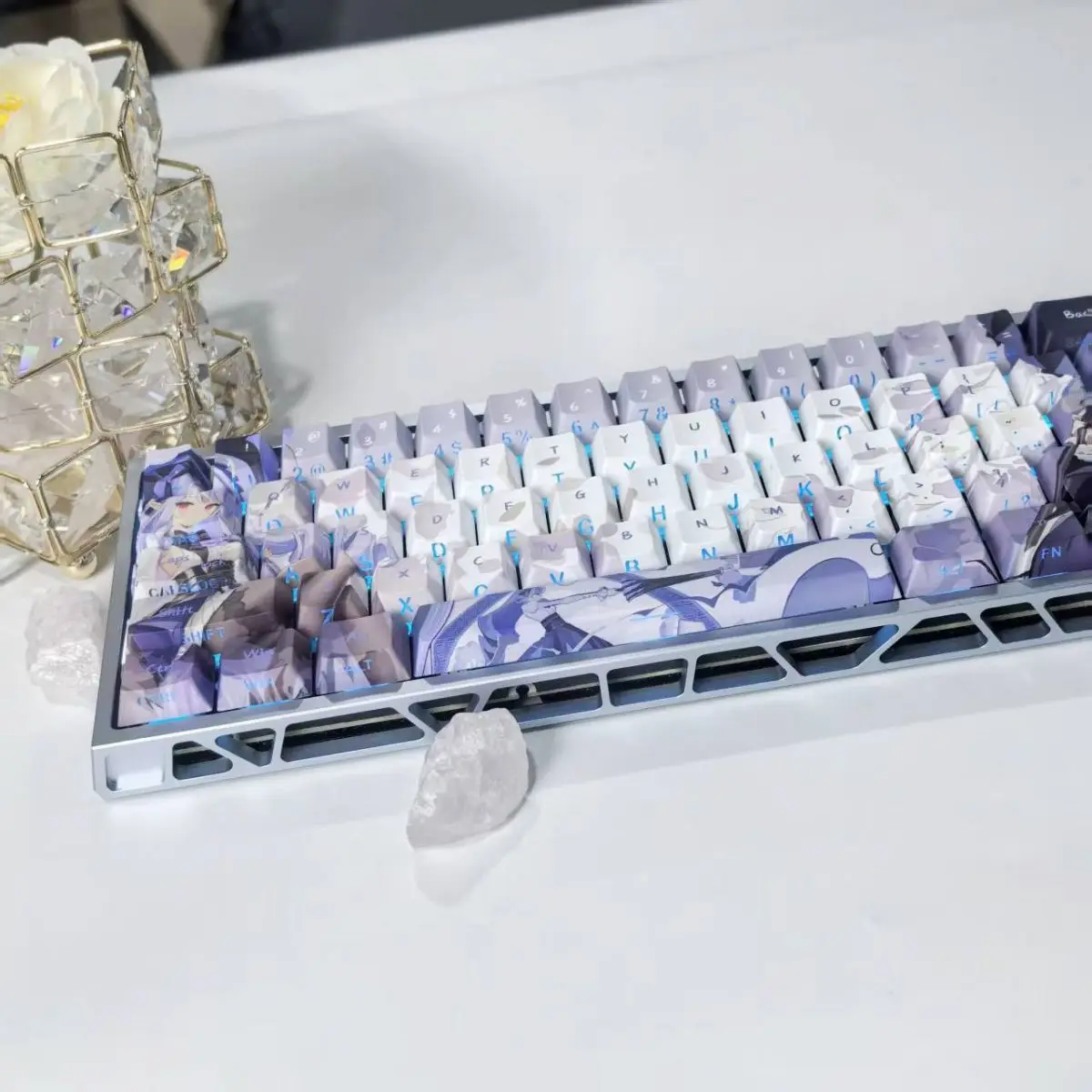99 Keys ‌Zenless Zone Zero Custom Keycaps Anime Chreey PBT Saide Transparent Key Caps for Made68 Wooting 60 Mechanical Keyboard
