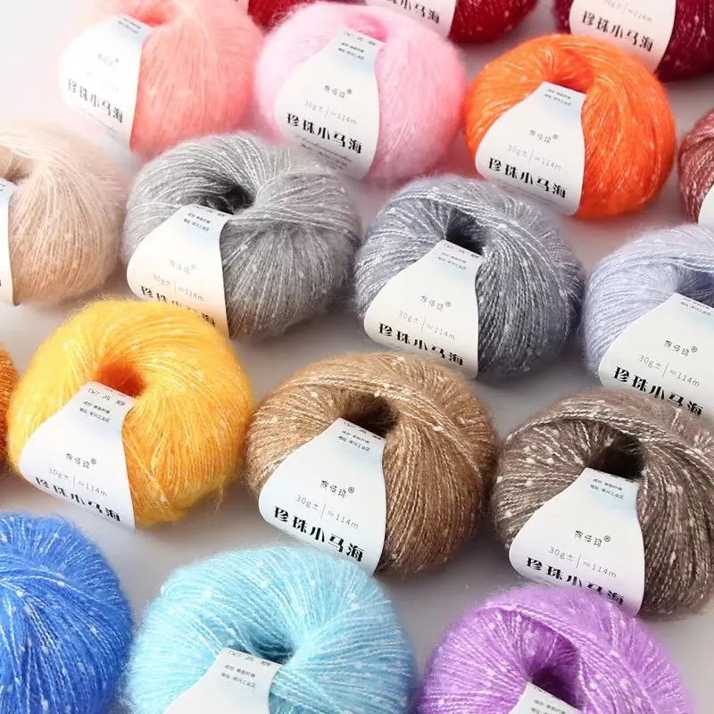 30g/Ball Sequins Mohair Gold Silver Silk Sequin Yarn DIY Hand Knitting FOR Woman Baby Thin Sweater Knit Shirt Scarf Hat Yarn