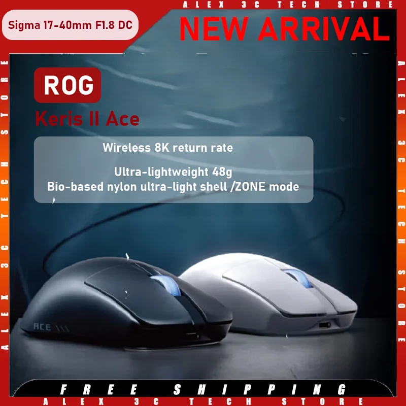 

Rog Keris II Ace Rog Mouse Aimpoint Pro Claw Fingertip Grip Wireless Gaming Mouse Lightweight 48g Wireless 8k Return Rate