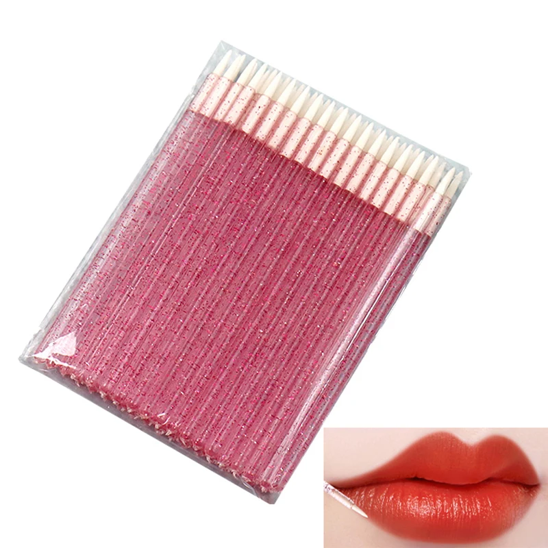 50Pcs Colored Crystal Rod Eyeliner Brush Nylon Wool Sleeping Silkworm Shadow Pen Eyeliner Pen Very Fine Lipliner Makeup Tool Wat