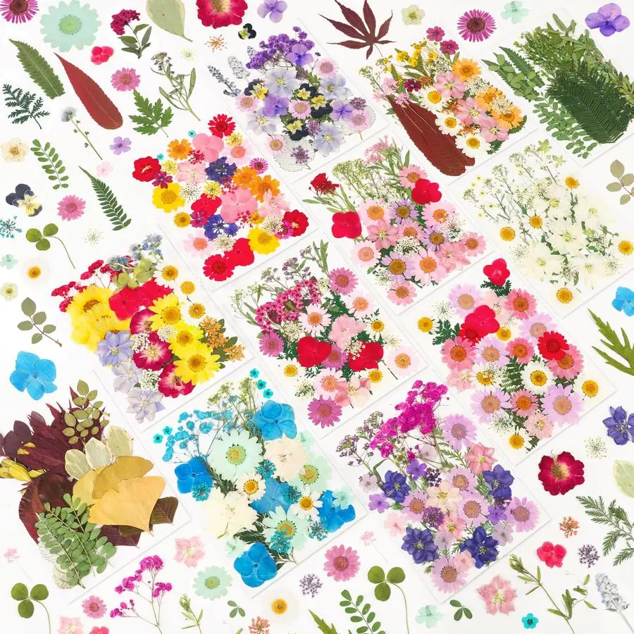 

420 Pcs Dried Pressed Flowers for Resin,Real Nature Dried Flowers for Crafts Bulk Dry Flowers Leaves Kit Used for Resin Molds S