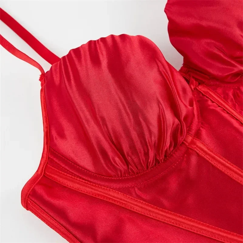 Sexy Women Corsets Slim Crop Top Spaghetti Strap Sexy Strappy Tank Vest Halter Camisole Corset image 4