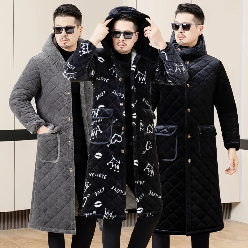 

Мужская зимняя хлопковая куртка Thiened, теплая модная рабочая одежда, пальто, длинное пальто Sve с капюшоном, повседневная домашняя одежда