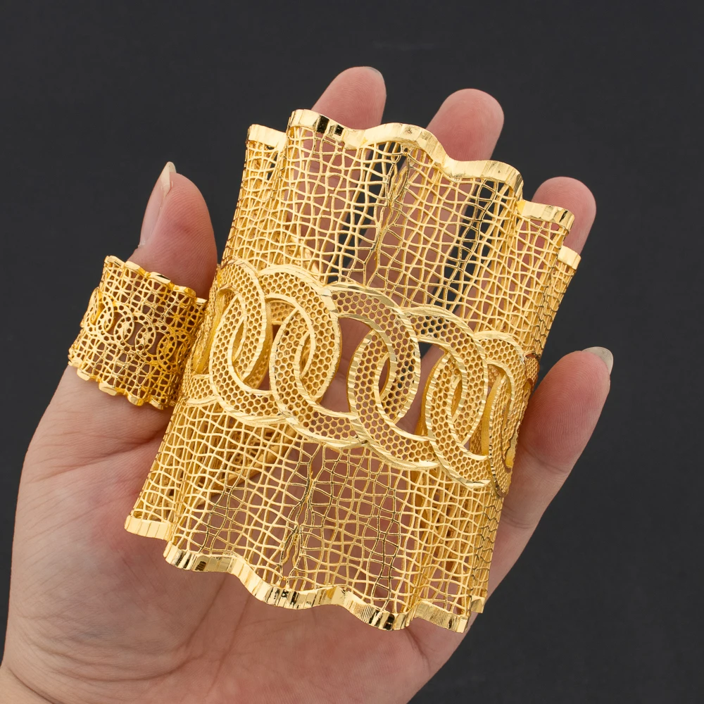 gold-plated-saudi-bridal-cuff-bracelet-ring-jewelry-set-exquisite-hand-bangle-for-women-banquet-gift-elegant-jewelry-wom