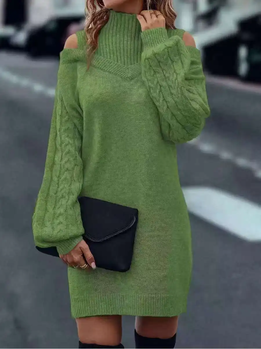 

Knee Length Pullovers Grunge Sweaters Jumpers Women Vintage Cowl Neck Oversized Halloween Princess Kintted Hollowing Skew Trendy