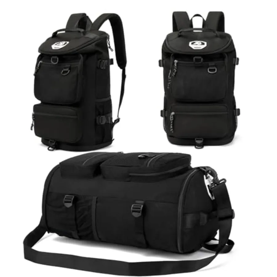 

Однотонная спортивная сумка-рюкзак для тренажерного зала и борьбы с отделением для обуви, 4 способа ношения, водонепроницаемая, для путешествий, спорта и прогулок