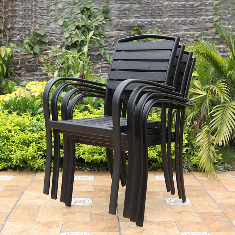 

Outdoor Furniture Wooden Dining Chair Courtyard Balcony Single Chair Simple Garden