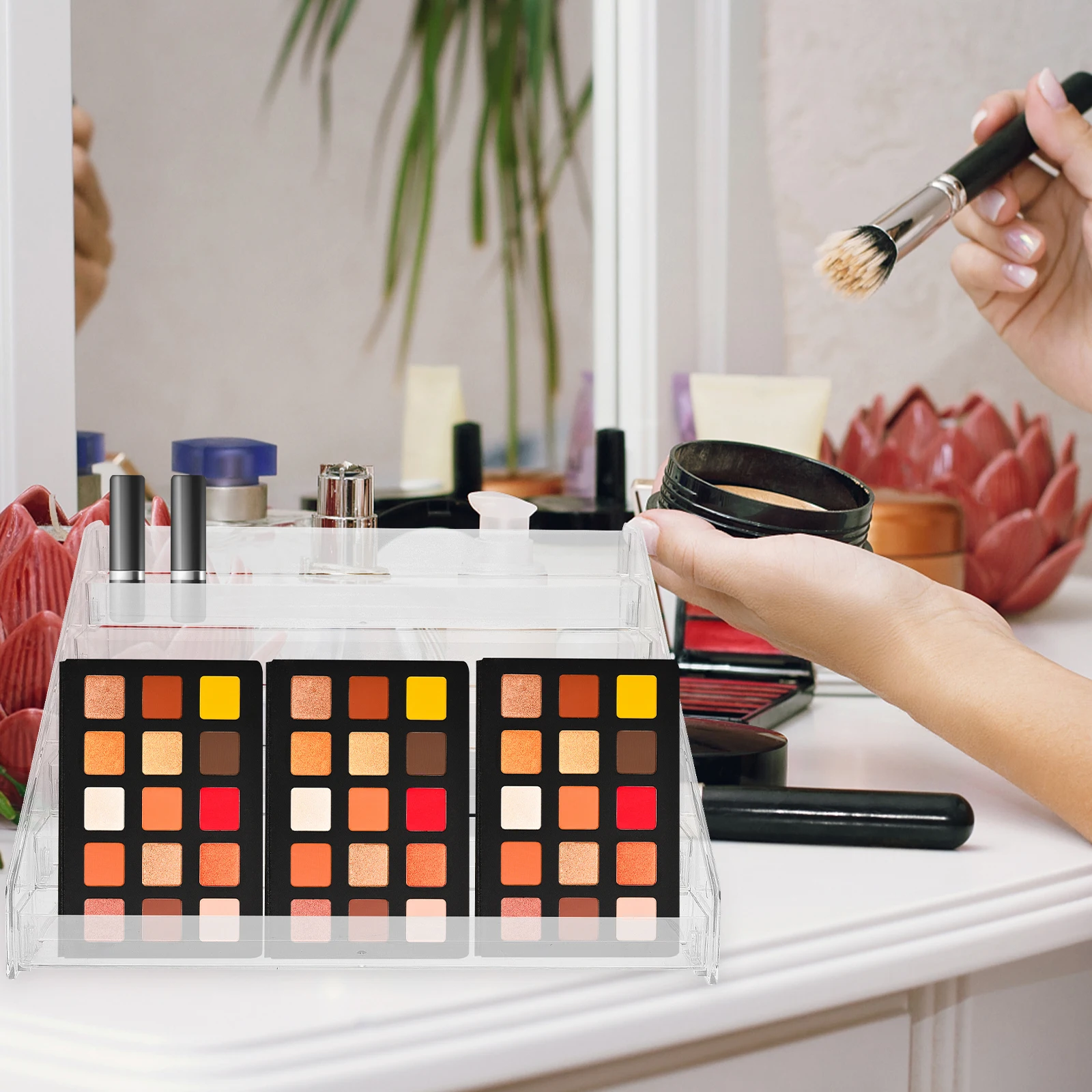 

7-Layer Acrylic Nail Polishes Holder Transparent Makeup Organizer Lipstick Storage Display Rack Organizing Box Desktop