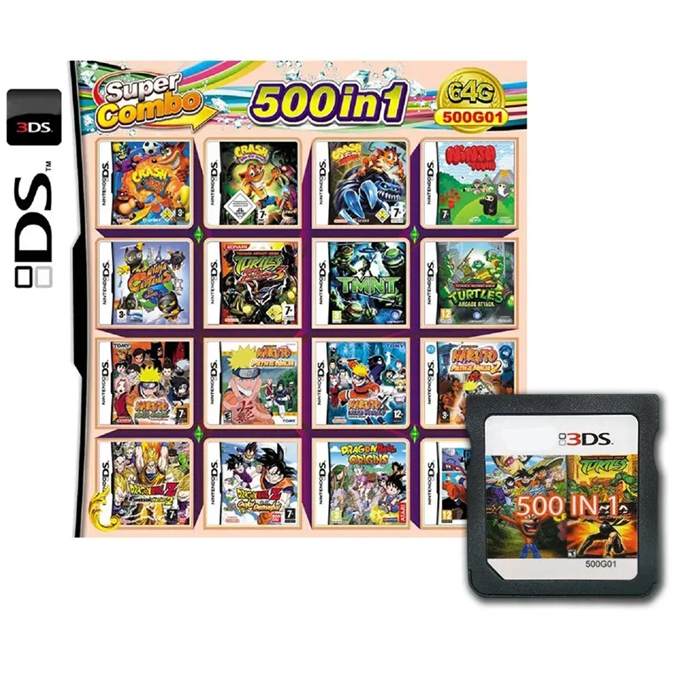 510 in 1 NDS 콤바인드 카드 NDS 카세트 482 IN1 208 500 포켓몬 포켓몬 카드 3DS NDS 게임 카드 콤바인드 카드