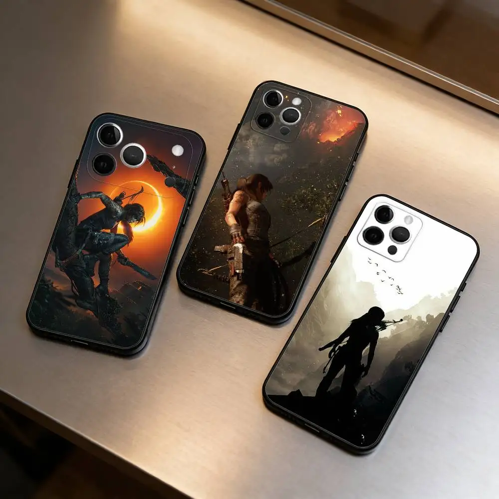 L-Lara-Croft T-Tomb R-Raider Мягкий силиконовый черный чехол для телефона, для iPhone 17, 16, 15, 14, 13, 12, 11 Plus, Pro Max, XS