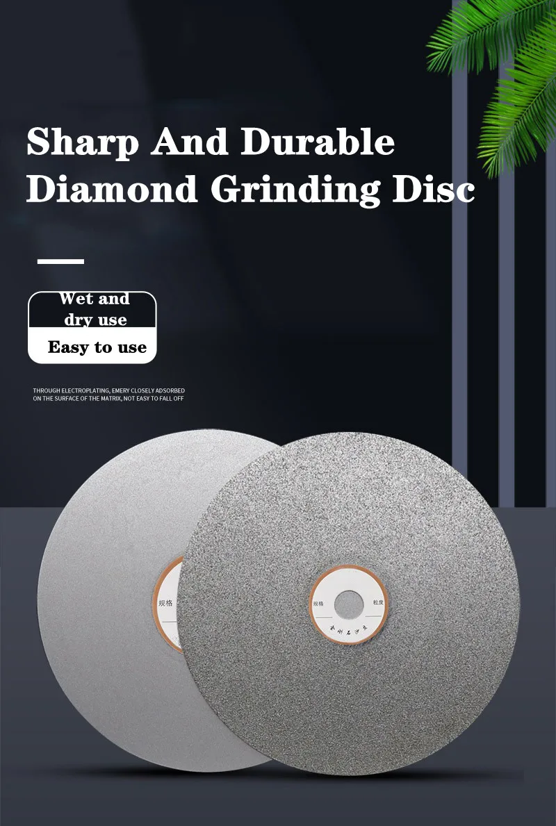 1 Stücke 6 "150mm Diamantbeschichtete Flache Runde Scheibe Schmuck Polnischen Schleifscheibe Schleifscheibe Schleifblatt Sand Tablett – Detail 1
