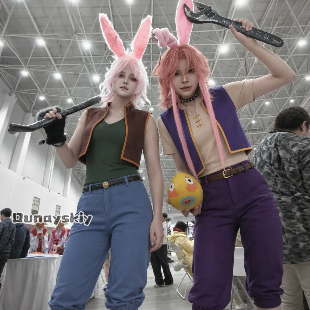 OHaYo*Cospaly Rabbit groundhog Anime Movie Costumes Meg Jackets Pants Hats set Unisex Outfit Halloween Disguise Decora Outfit