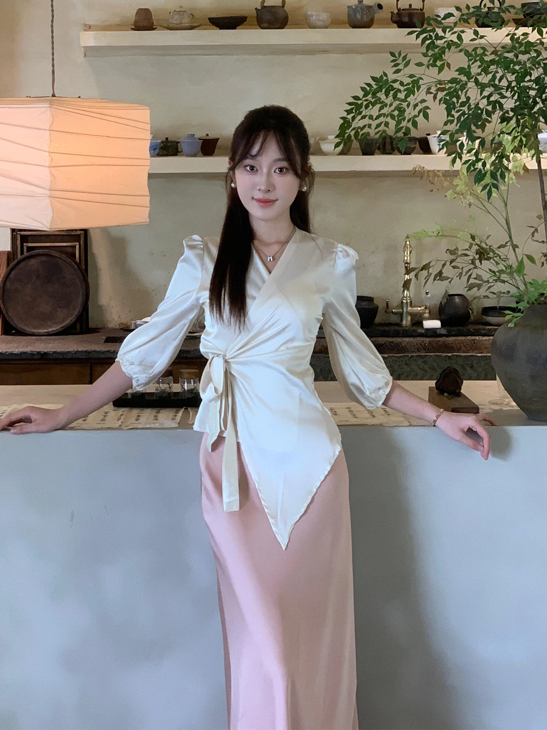 

Loose Long Sleeve Shirt And High Waist Skirt Two Piece Set Women's Korean Style Spring Fashion Elegant Wind Clothing Set