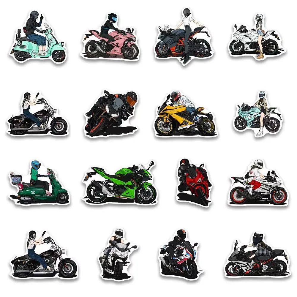 10/50Pcs Motorbike Stickers Cool Waterproof Sticker For Motorcycle Skateboard Luggage Laptop Phone Car Sticker Decoration Toys