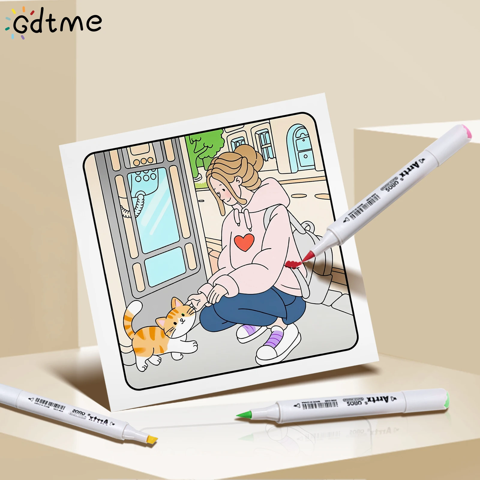 كوزي بيستيز: كتاب تلوين للبالغين والأطفال يتميز بالأنشطة اليومية المريحة اللطيفة للاسترخاء هدية رسم اللوحة بنفسك