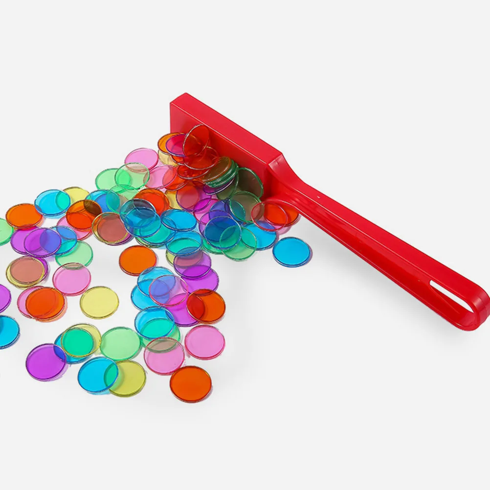 

Magnetic Wands 100 Transparent Discs 19mm Plastic Edge Round Chips Toy Kit Kids Math Education Color Sorting Logical Thinking
