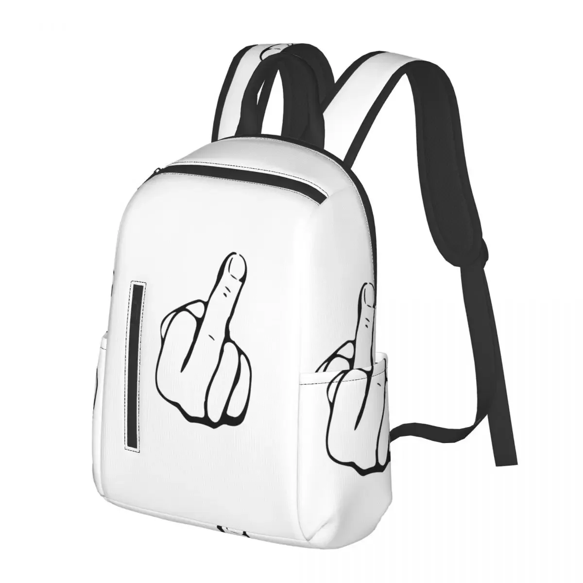 Hand Gesture Design Middle Finger Shows Middle Fingers Student Backpack School Bagfor Boys Girls Bookbag Shoulder Bags