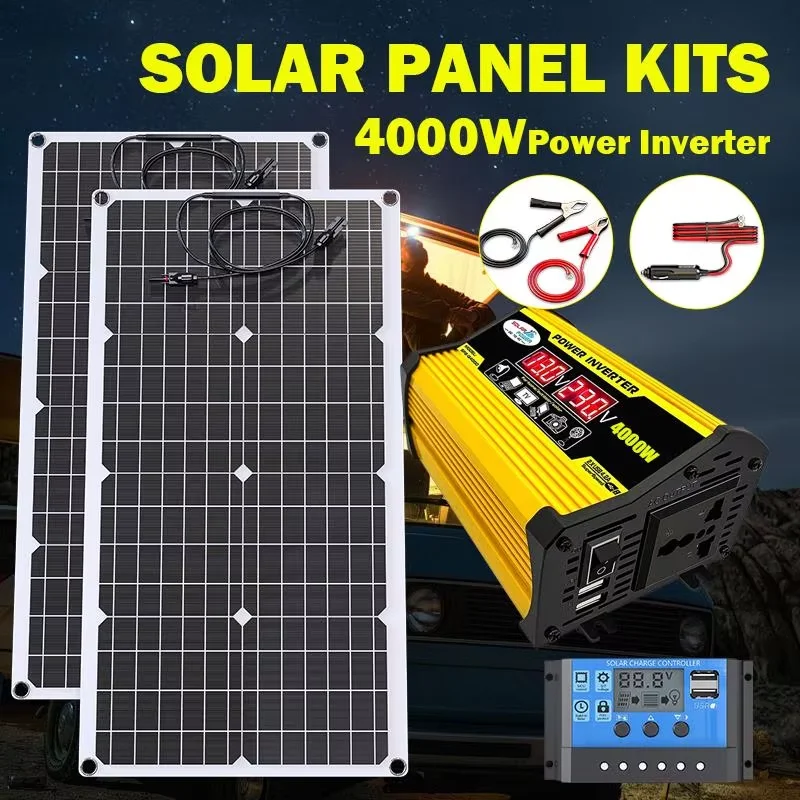 6000W Solar Panel Inverter Kit Solar Controller Waterpfoof Camping Solar Power 110V-220V Generation Intelligent Charging Board
