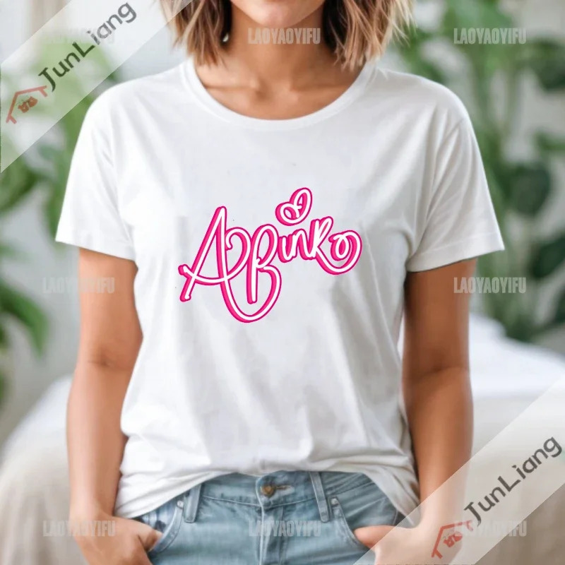 Tops Apink T-shirts for Women Fans Gifts Y2k Clothing KPOP Alphabet Cotton Sportswear Man Goth Clothes Harajuku Streetwear Men