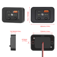 12/24V Quick Charging Adapter Dual USB Ports PD Type-C QC3.0 Car Bus Charger Socket Adapter with Button Switch USB Power Adapter