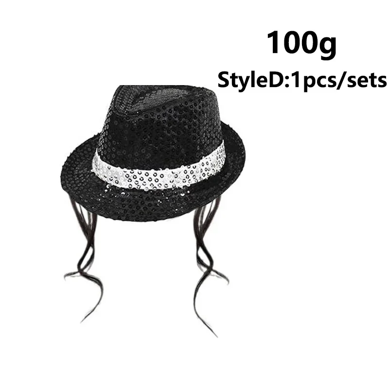 2026 Jackson-Style Pailletten-Hut-Krawatte-Handschuh-Set Funkelndes Disco-Kostüm für Kinder Tanzparty Halloween Bühnenauftritt Cosplay-Outfit – Detail 7