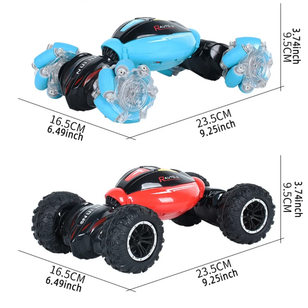 Transformable Twisting Stunt Vehicle 4WD 4x4 Dual Tire Styles Off-Road and Omni Wheels 360 Spin Drift with Red LED Light All Terrain Climbing High Speed Rechargeable Electric Toy Dual Mode Anti-Shock Durable Anti-Collision Quick Deformation Double Sid